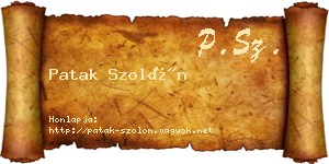 Patak Szolón névjegykártya